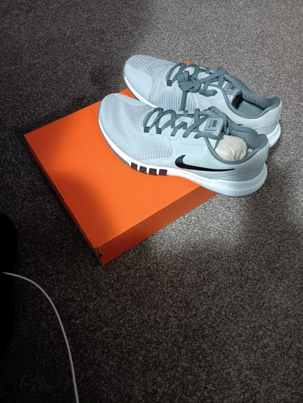 Nike Kids Light Gray and Black Training Sneakers